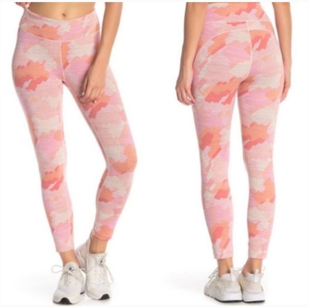 Outdoor Voices Pink Watercolor Camo Print Ankle Leggings S Small